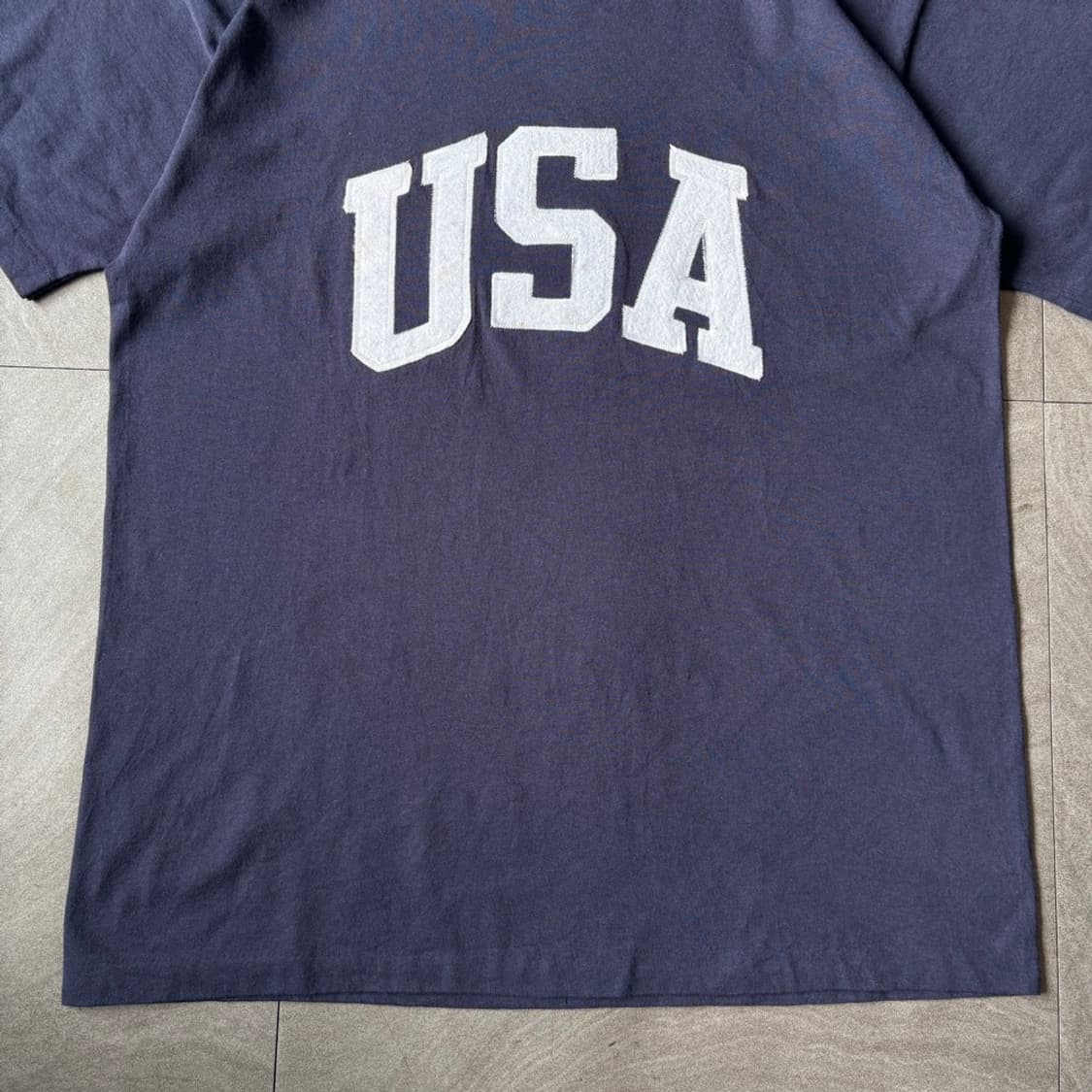 90년대 미국 생산 빈티지 USA 네이비 반팔티 상품이미지4