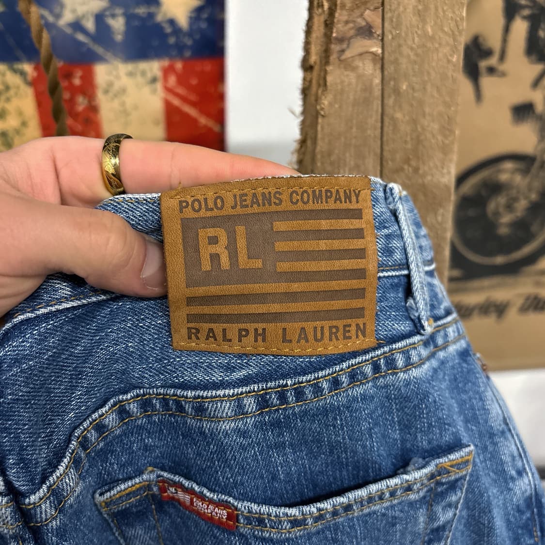 00s 폴로진스 빈티지 페이딩 배기핏 크롭 데님팬츠 N715 상품이미지7