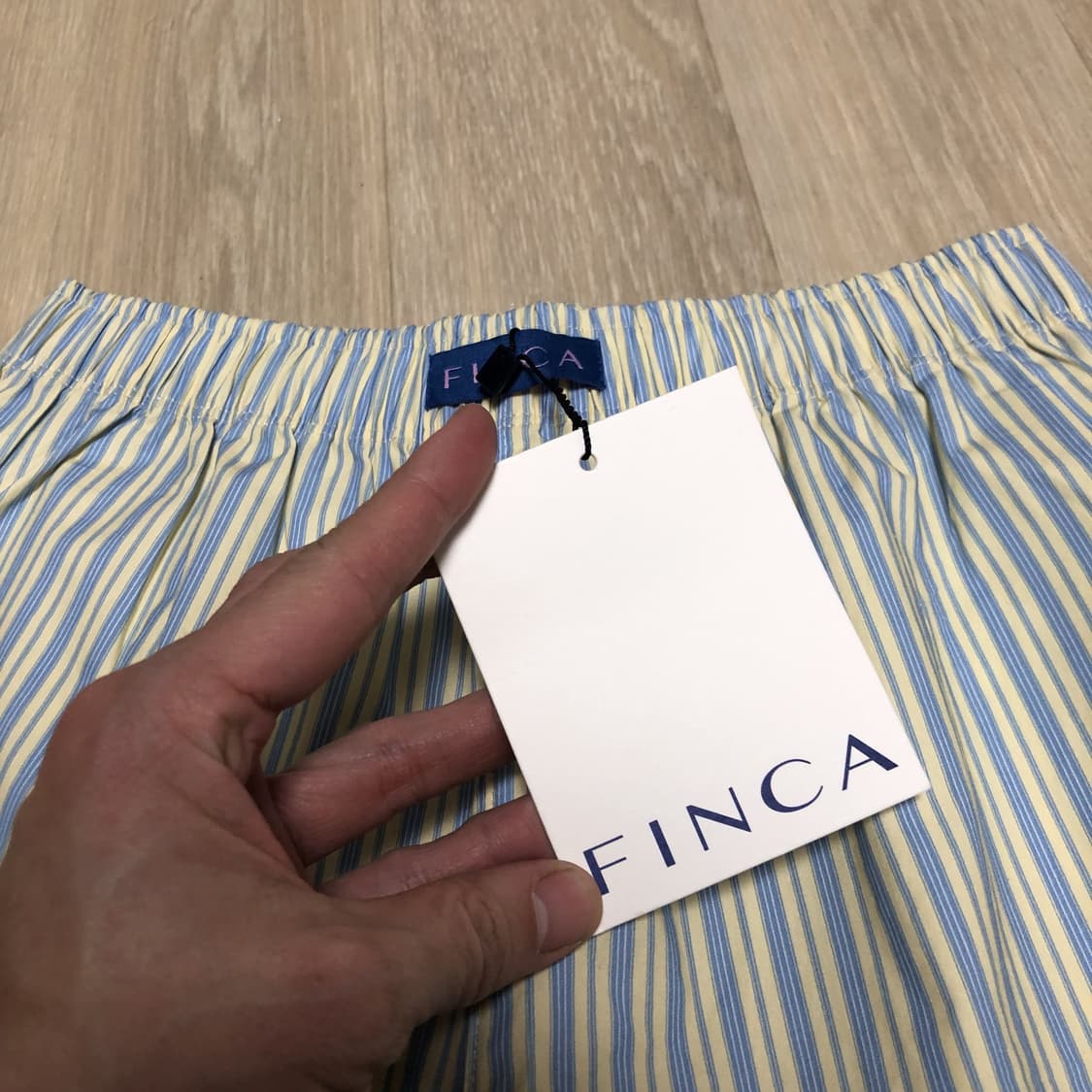 (우먼스 S) 새상품 핀카 FINCA 원 마일 숏쇼츠 코튼 스트라이프 상품이미지3