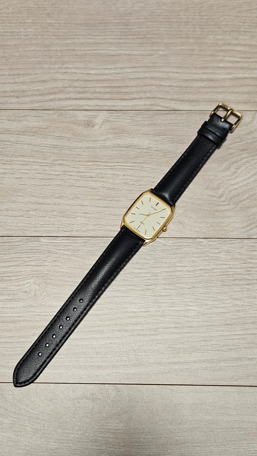 빈티지 시티즌 Forma 사각 금장 가죽 시계 상품이미지6