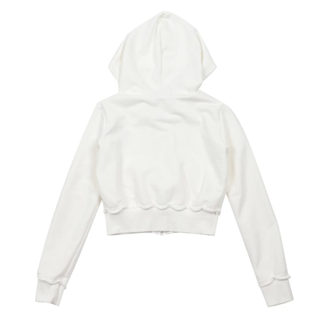 SNJ CUT-OFF CROP ZIP UP (WHITE) 상품이미지2