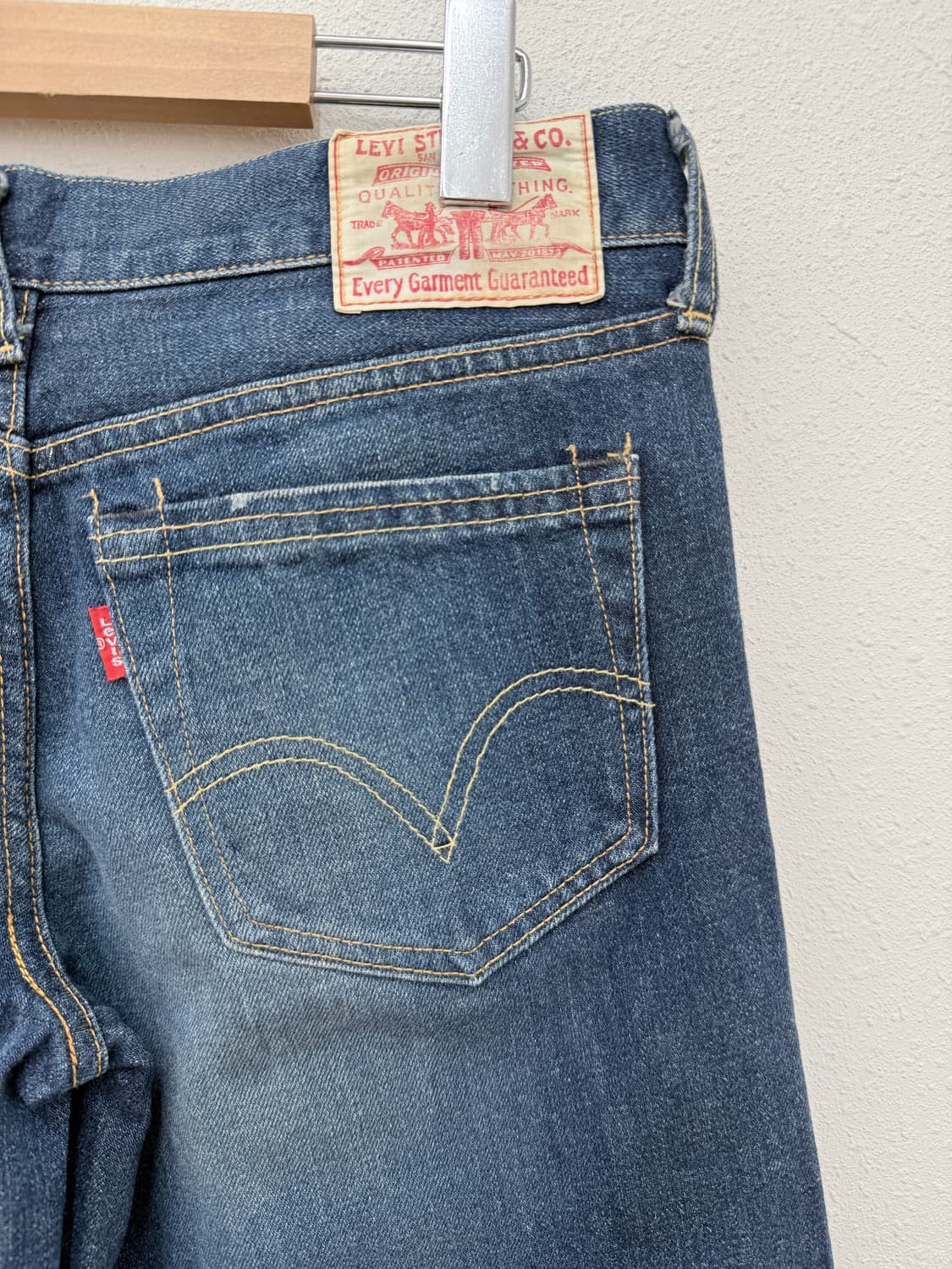 빈티지 리바이스 로우라이즈 하프 와이드 데님 팬츠 상품이미지5