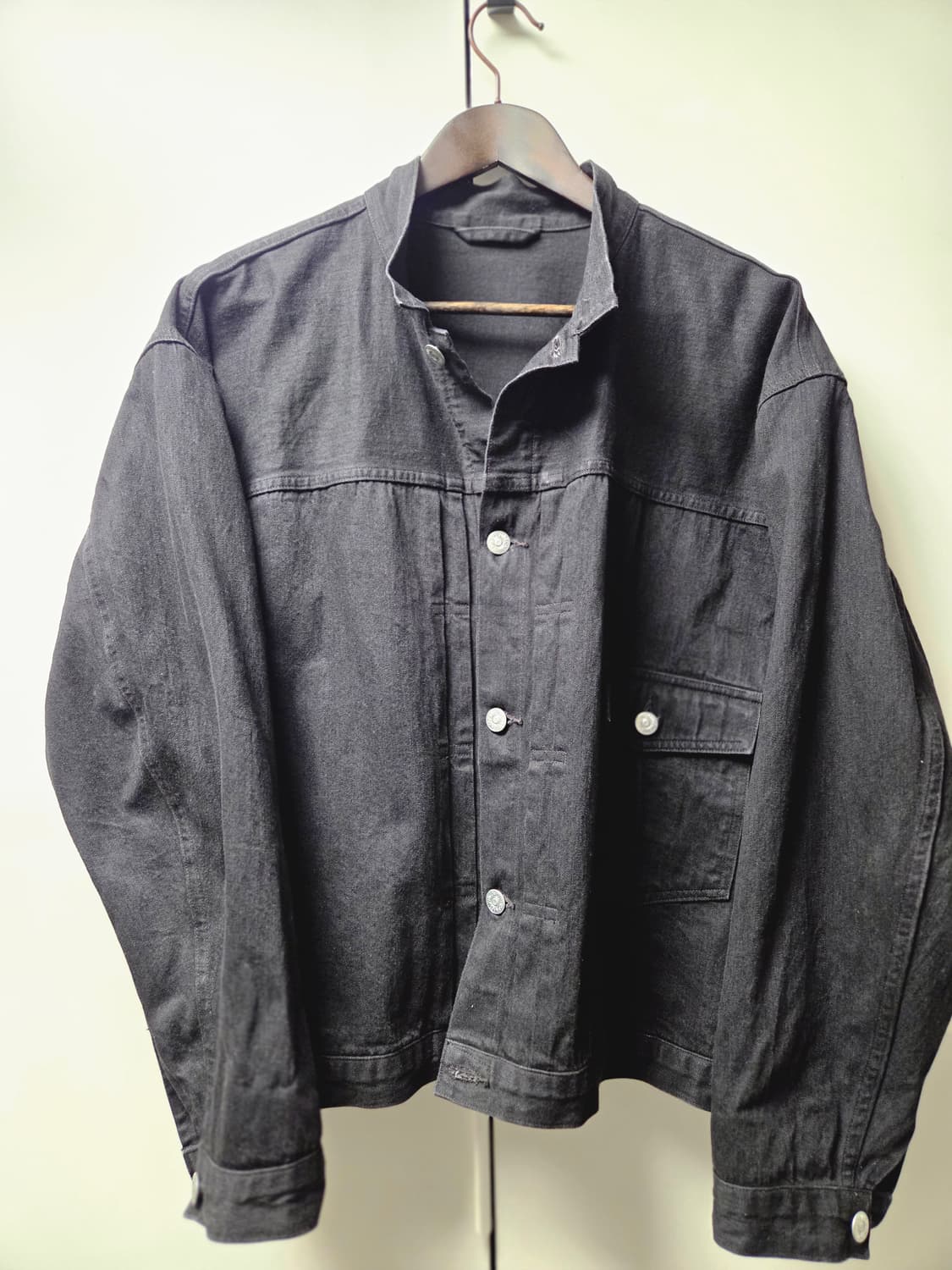 캡틴선샤인 스몰 카라 트래커 자켓 블랙 (36/100) 상품이미지1