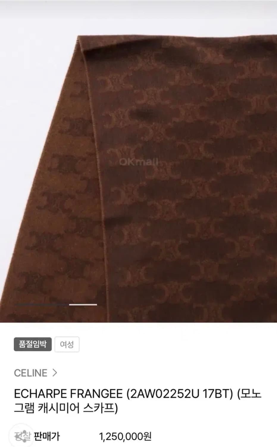 셀린느 24FW 캐시미어 머플러 상품이미지5