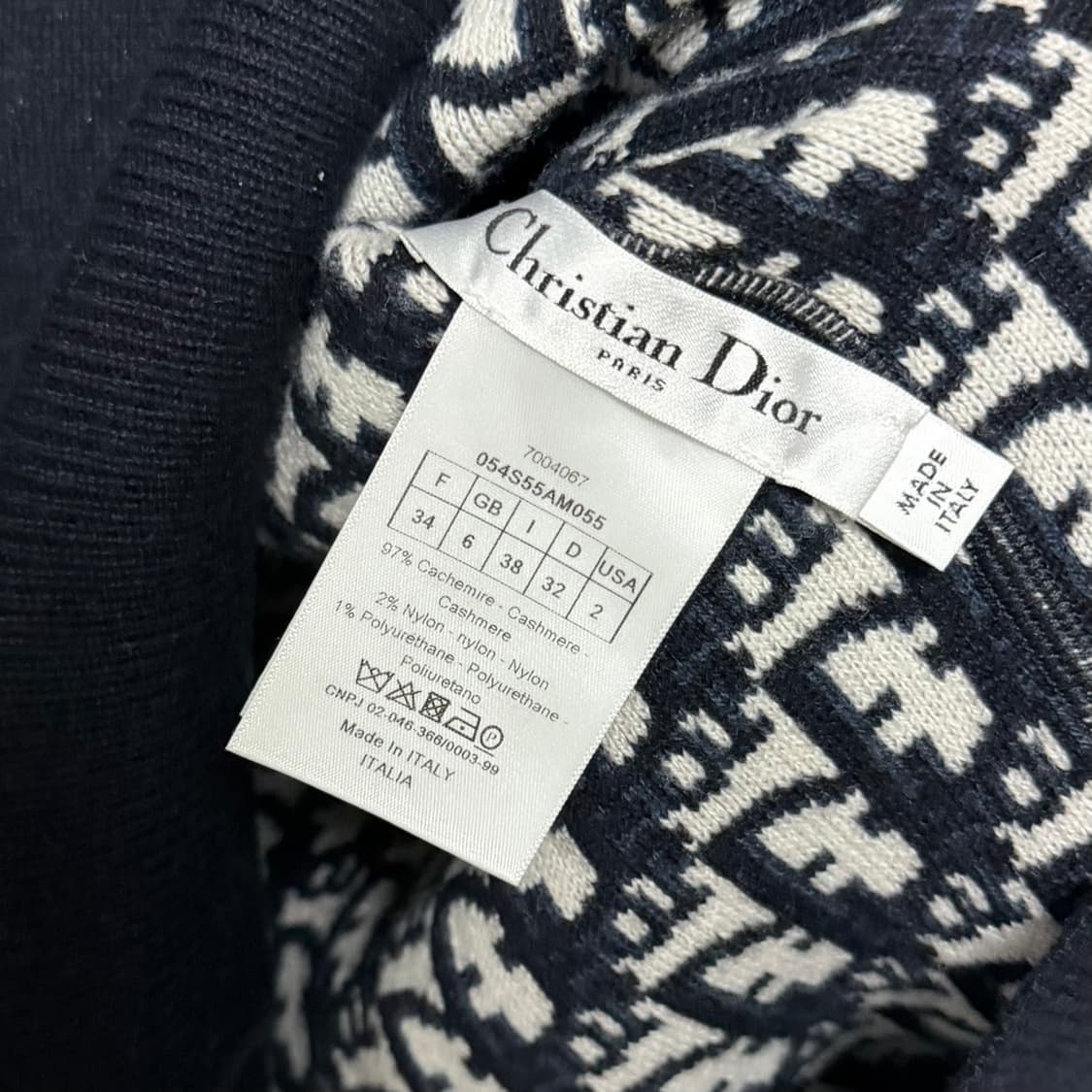[S+급/34] 디올 리버서블 오블리크 크루넥 캐시미어 니트 상품이미지7