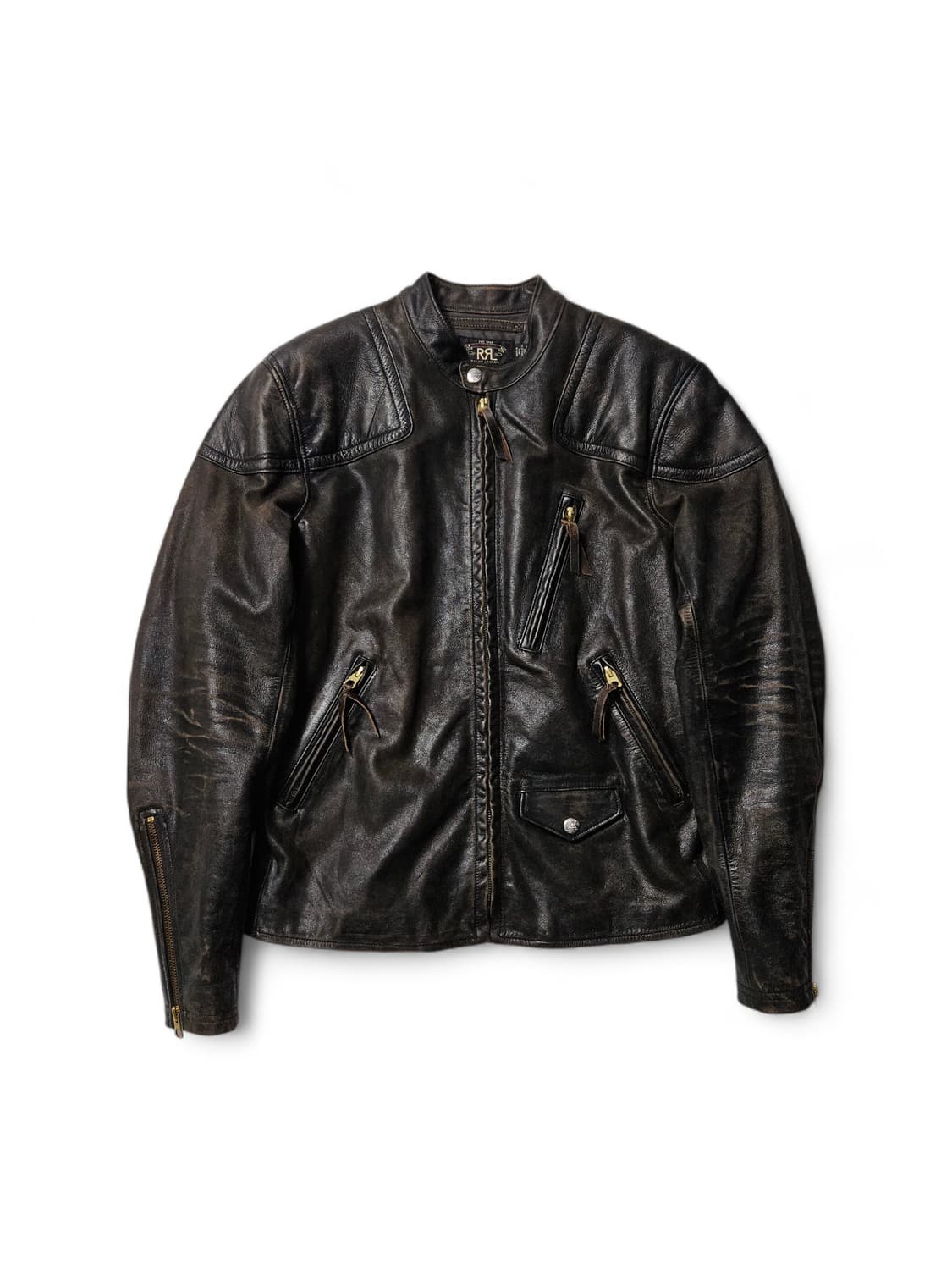 RRL 슬림핏 레더 모토 자켓 S 더블알엘 상품이미지1