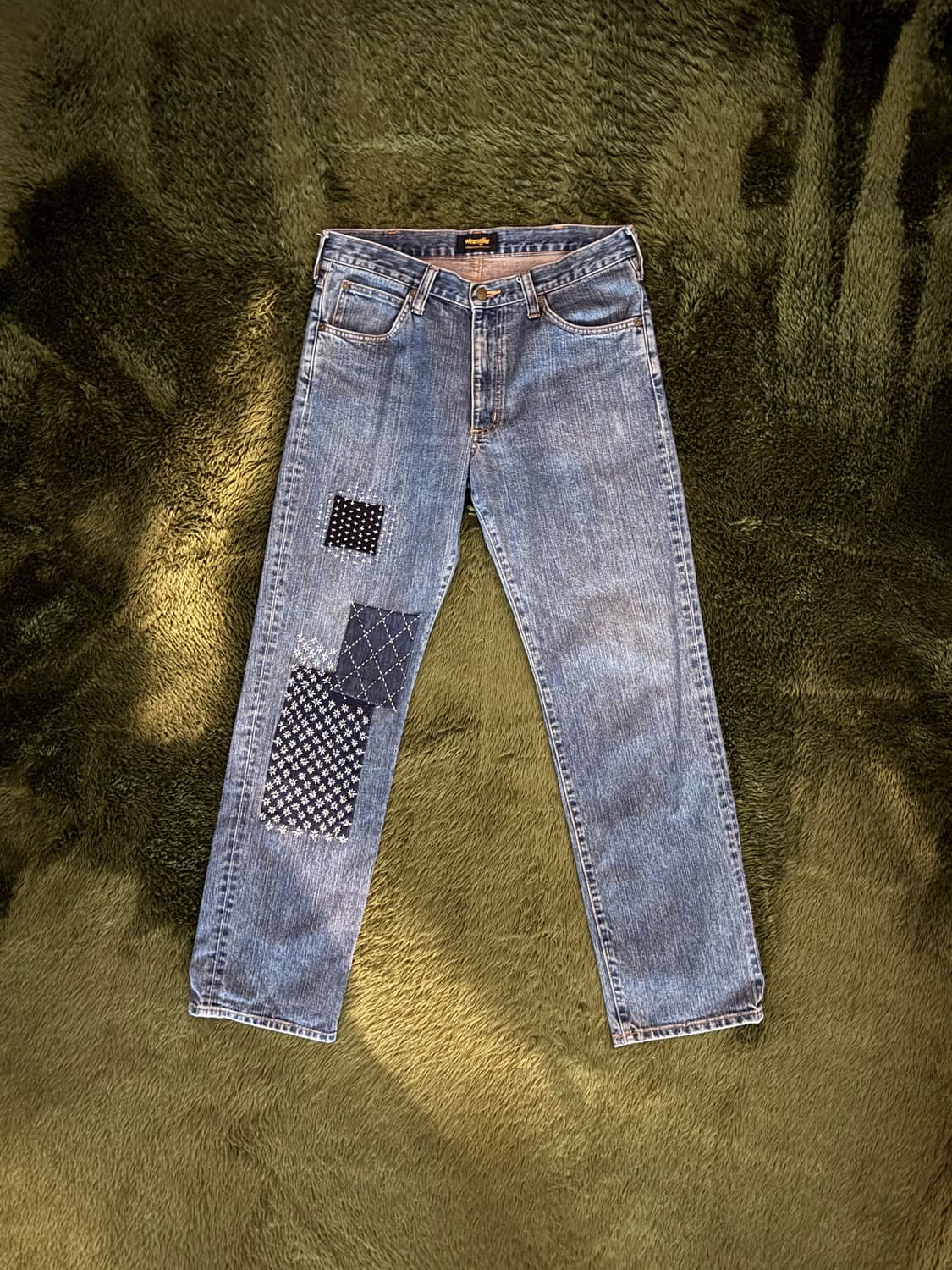 [34] 랭글러 Made in Japan 사시코 패치워크 커스텀 데님 상품이미지1