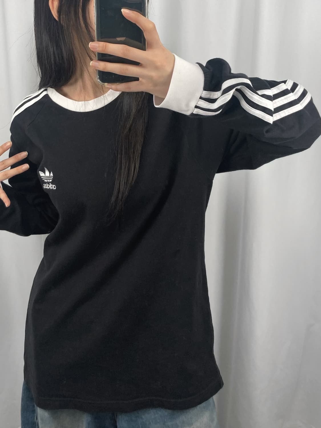 아디다스 블랙 링거티 롱슬리브 상품이미지2