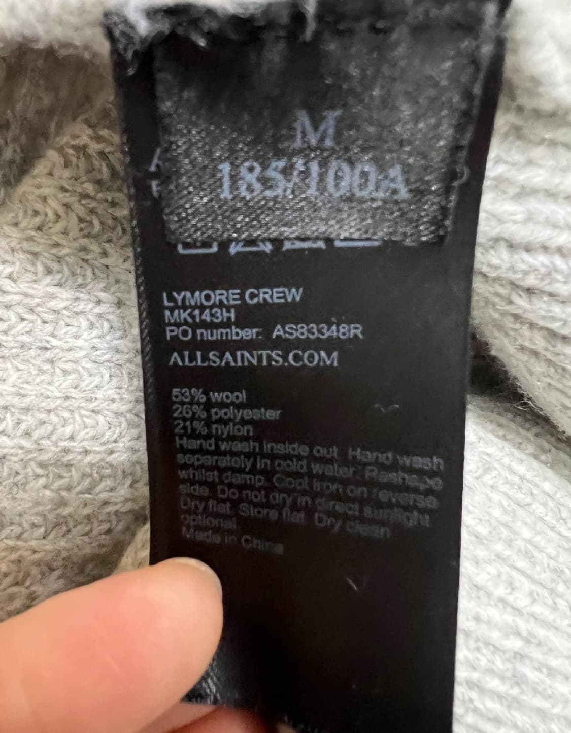 올세인츠 남성 그레이 라운드울니트

 상품이미지6