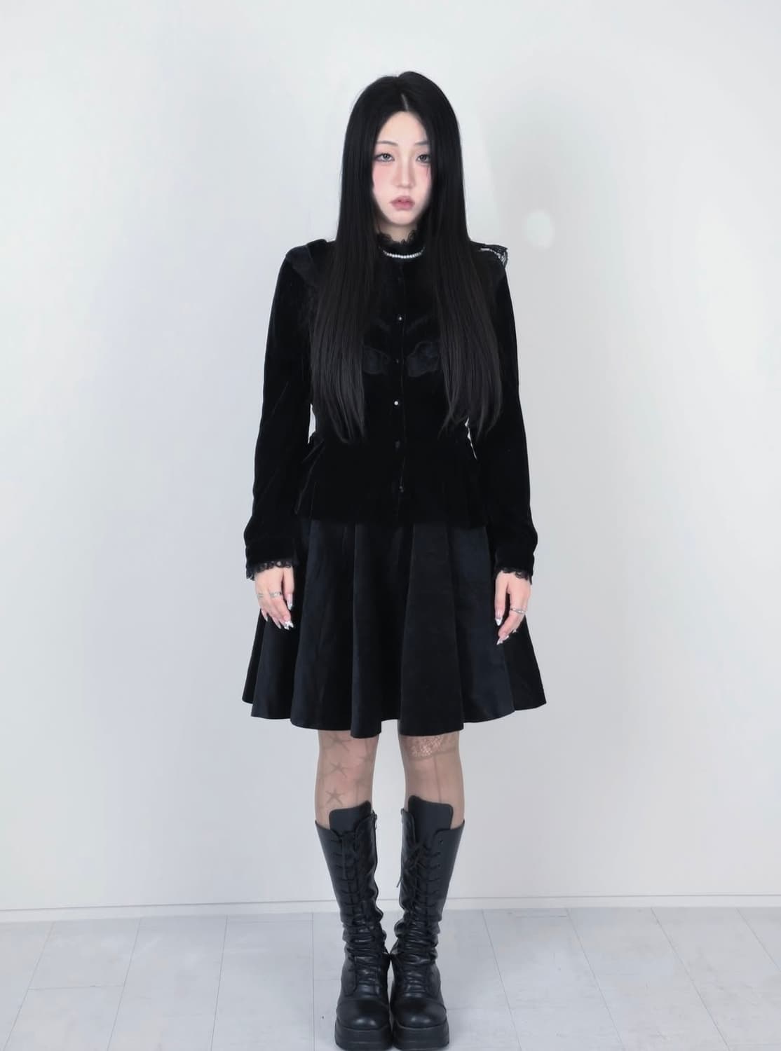 *:..｡o○고스 올블랙 셋업✰ 상품이미지1