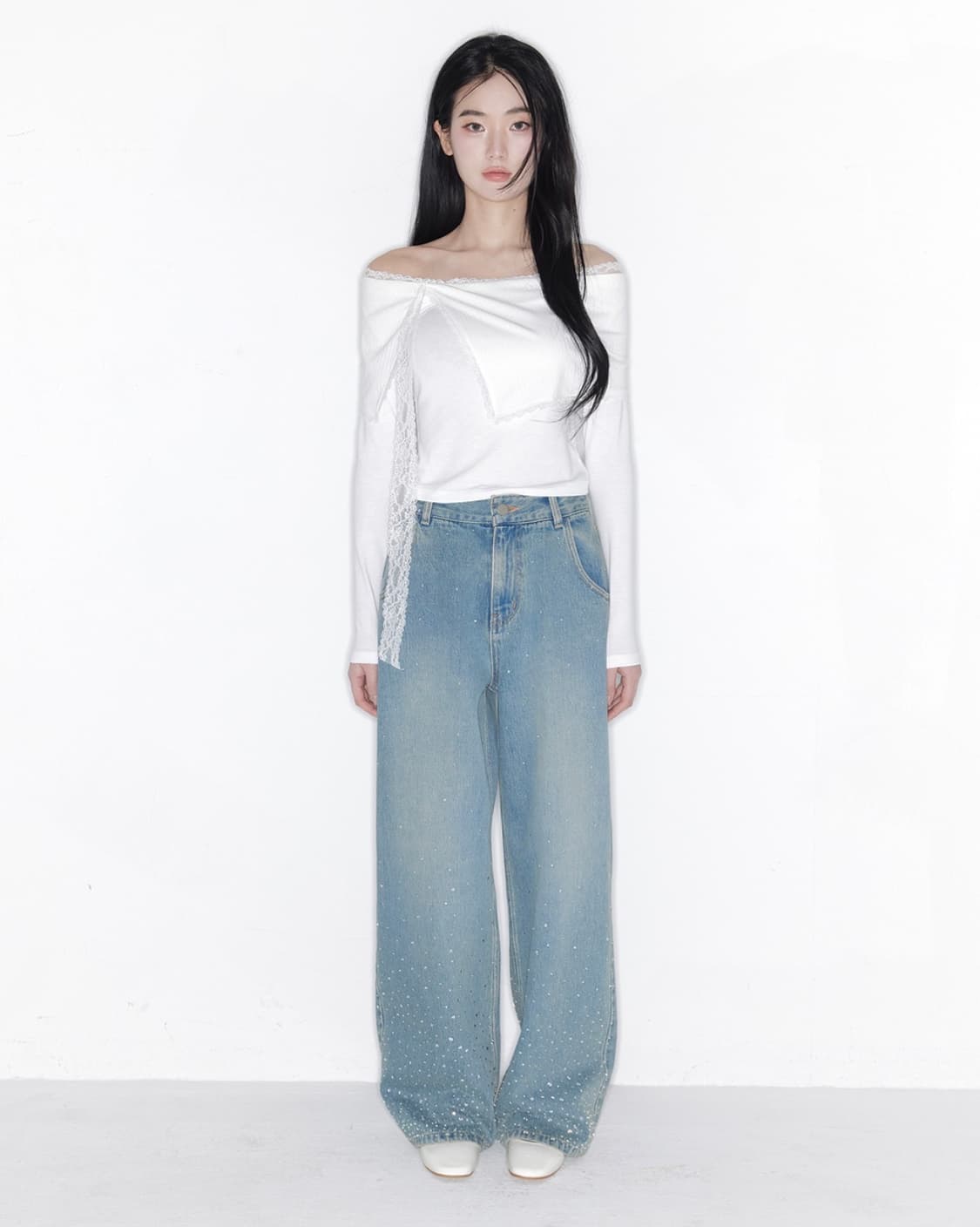 더티스 트윙클 크리스탈 세미 데님 팬츠 M/Long 상품이미지1