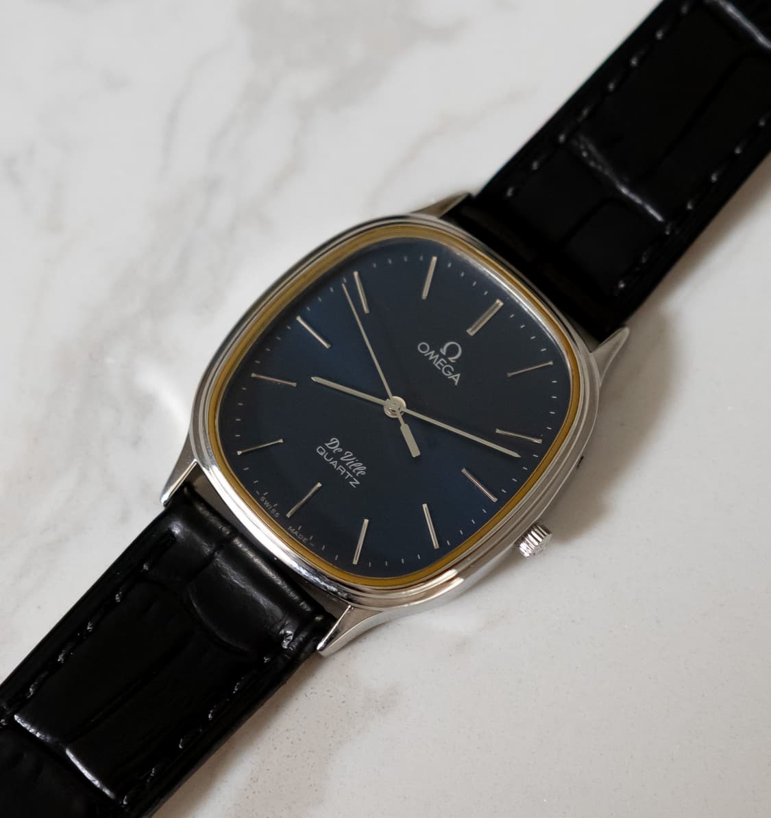 오메가 드빌 엘립스 네이비 빈티지 쿼츠 시계 상품이미지2