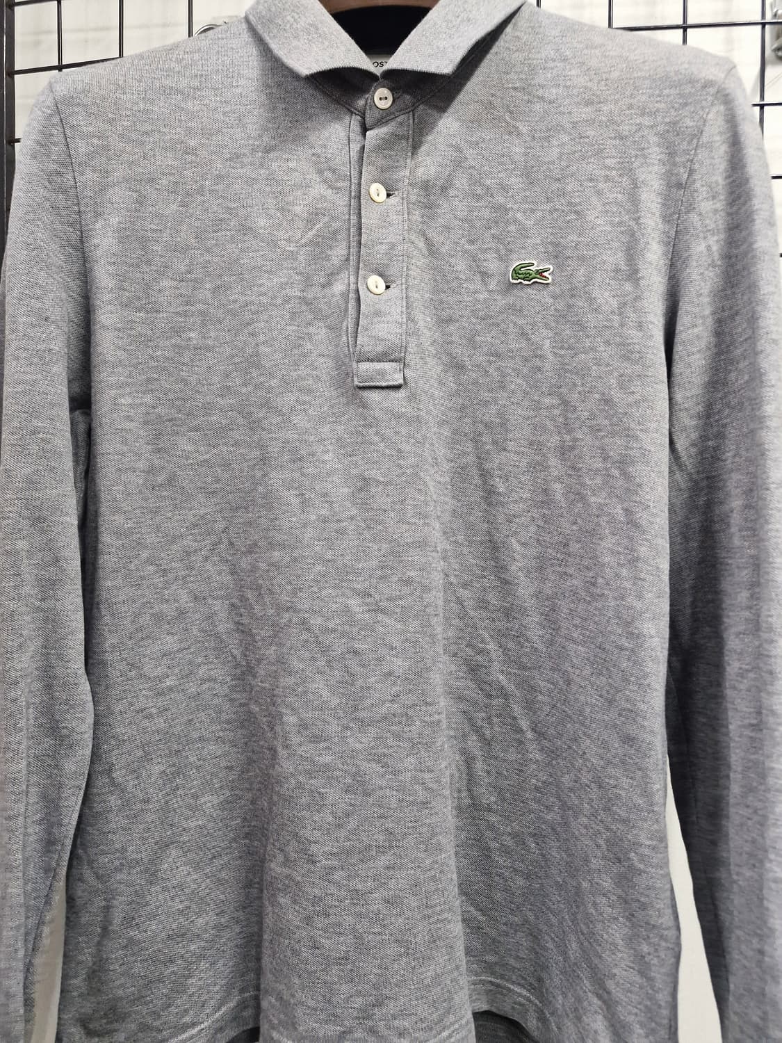 95M 라코스테 카라 긴팔티 회색. 상품이미지5