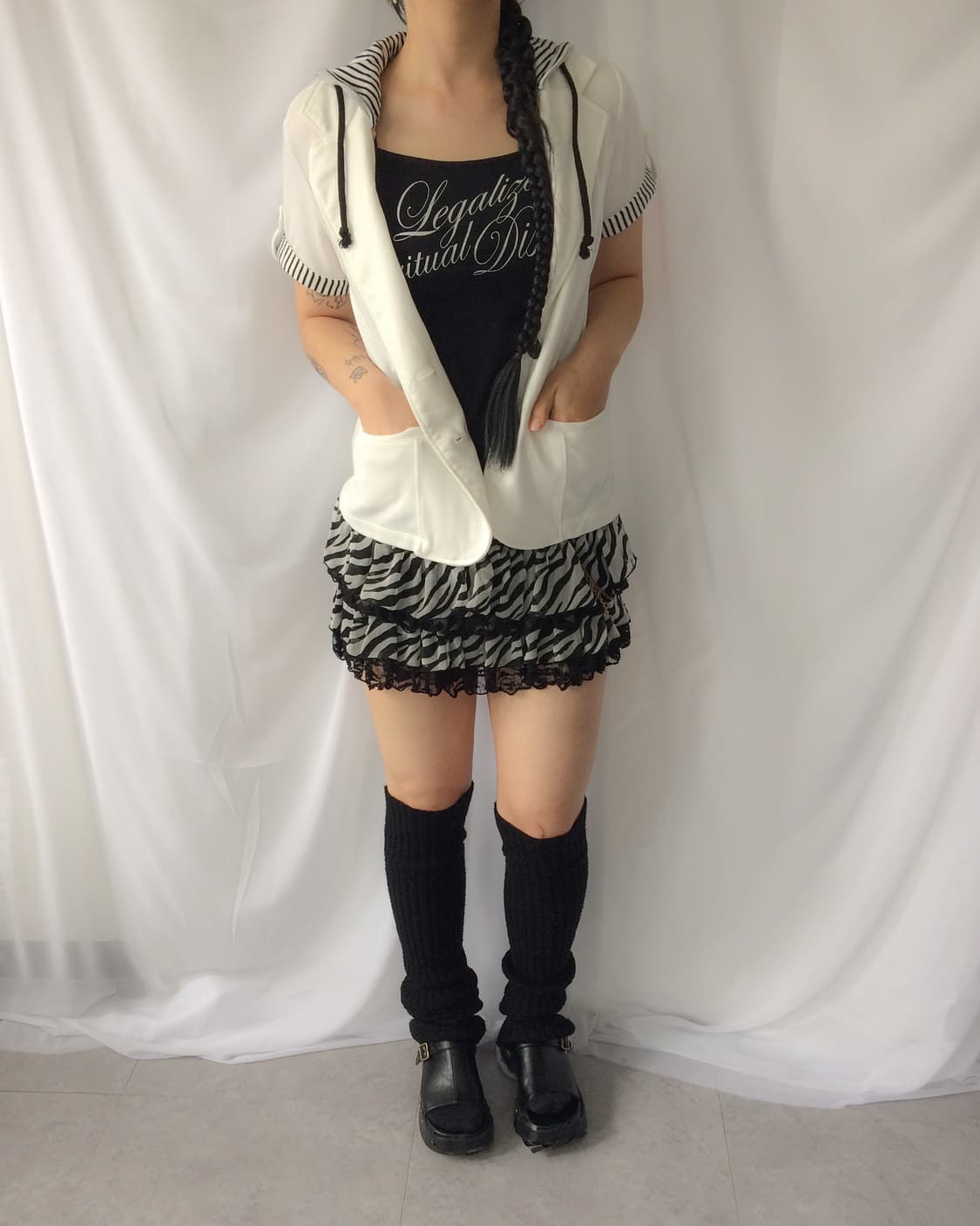 hood layered half sleeve jacket 상품이미지1
