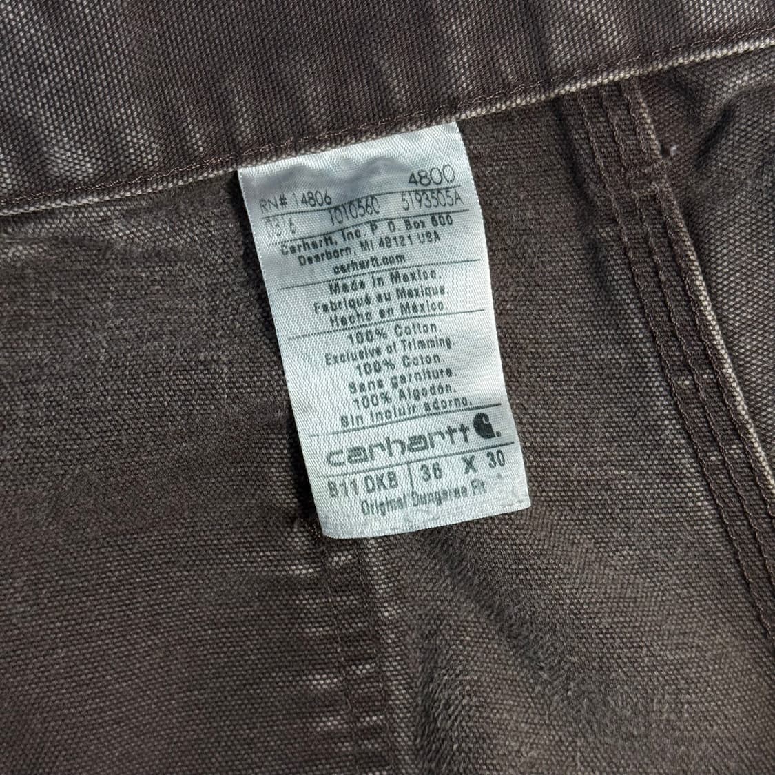 칼하트 B11 싱글니 카펜터 팬츠 다크브라운 상품이미지9