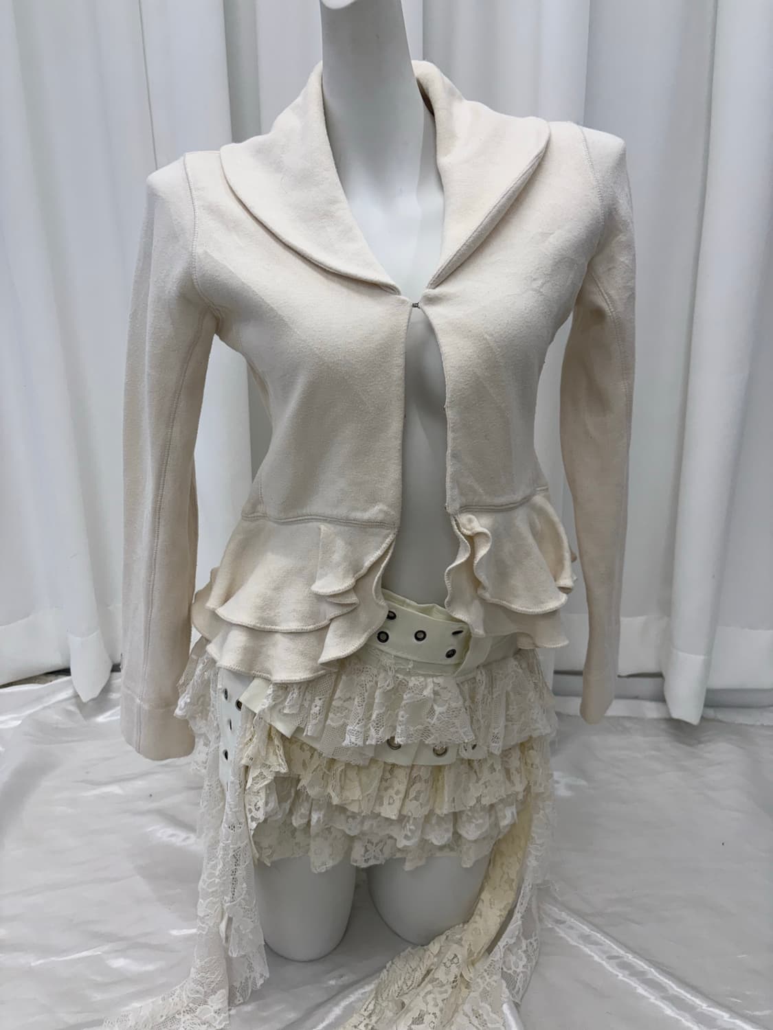 아이보리 러플 면 자켓 상품이미지2