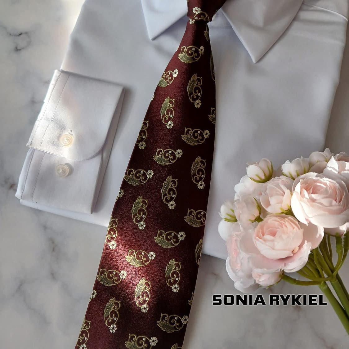 소니아 리키엘 실크 브라운 넥타이 10cm 새제품 A19018
 상품이미지1