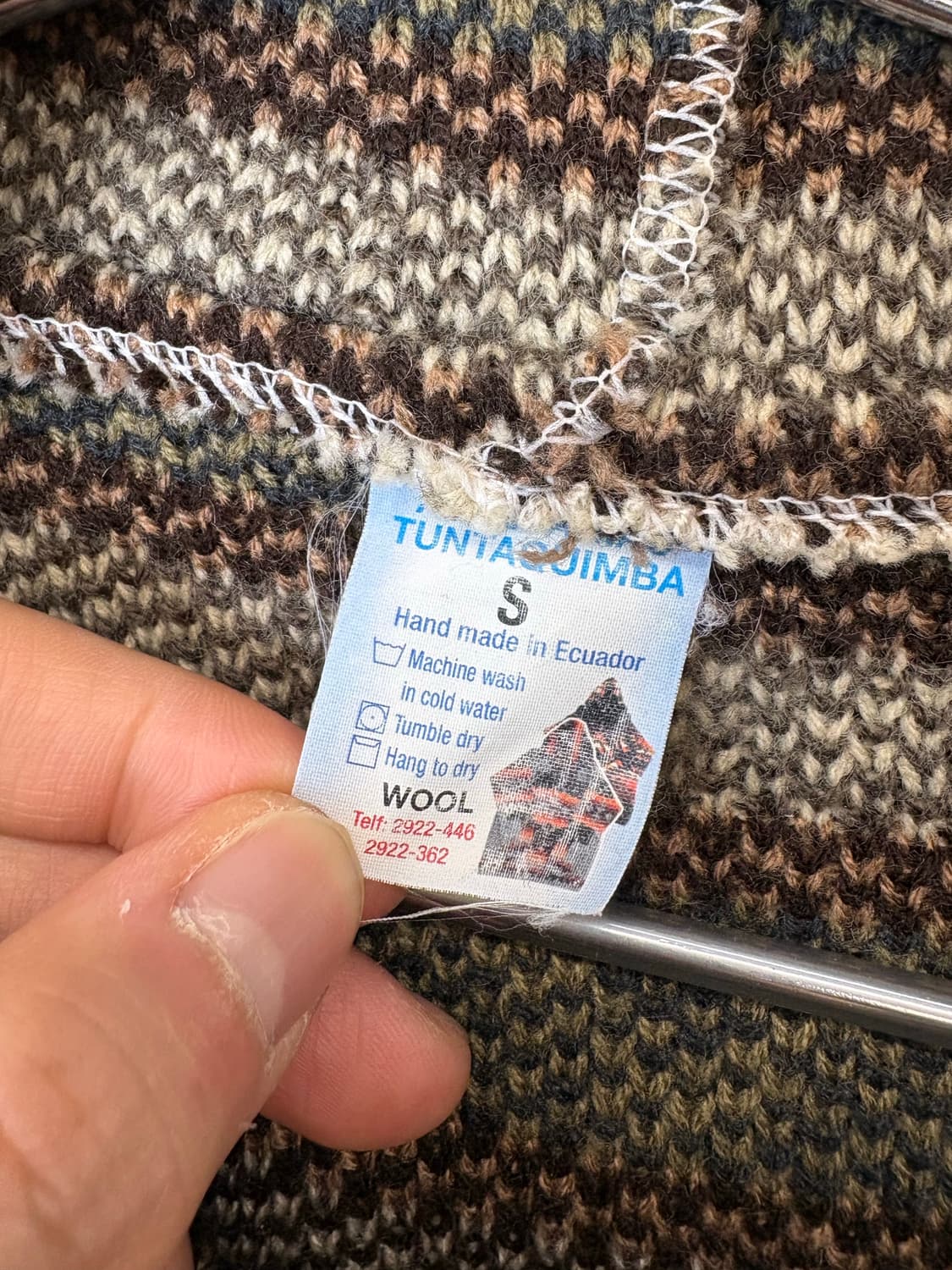 빈티지 알파카 퍄턴 후드 자켓 상품이미지7