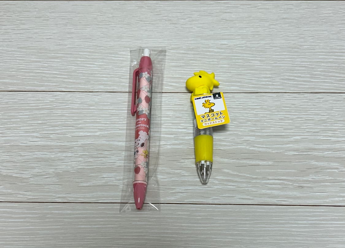 스누피 딸기 볼펜 + 우드스탁 4색 미니 볼펜 세트 상품이미지1