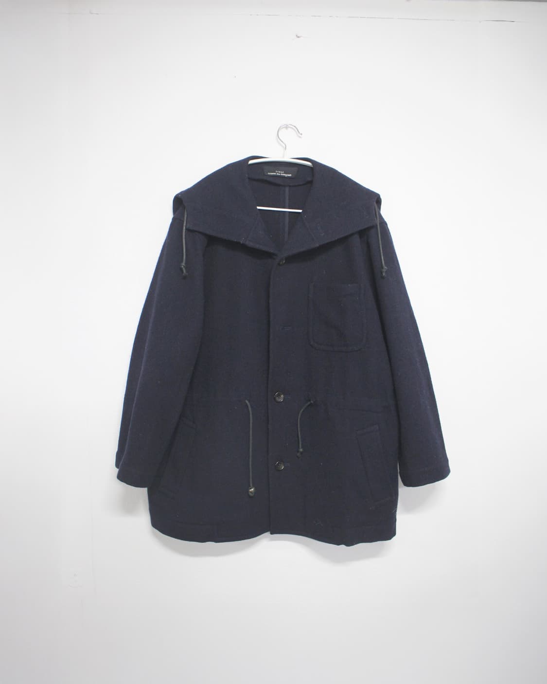 tricot wool zip open hood coat 상품이미지2