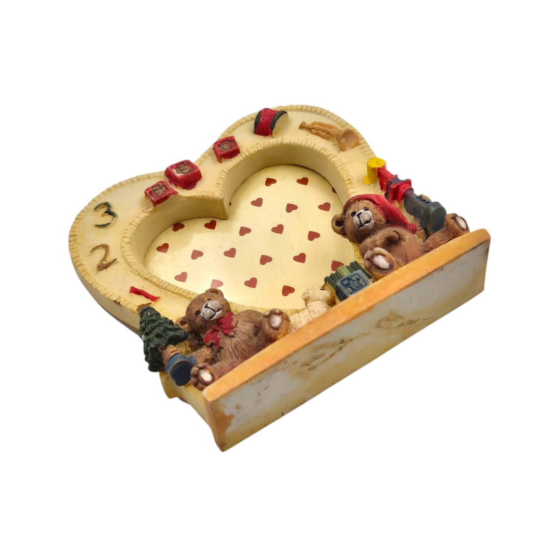 90s 레트로 테디베어 하트 피겨린 액자 상품이미지5