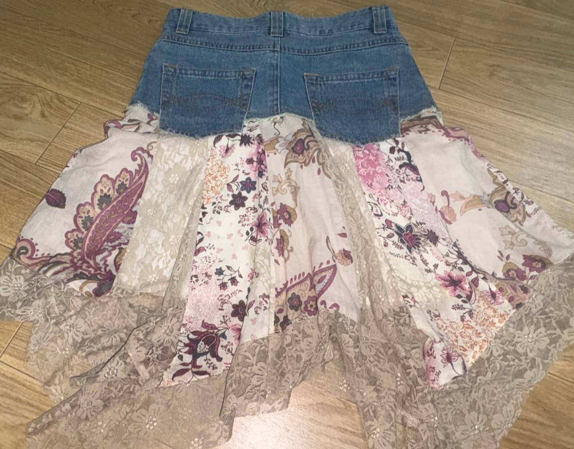 빈티지 모리걸 청 레이스 치마 상품이미지2