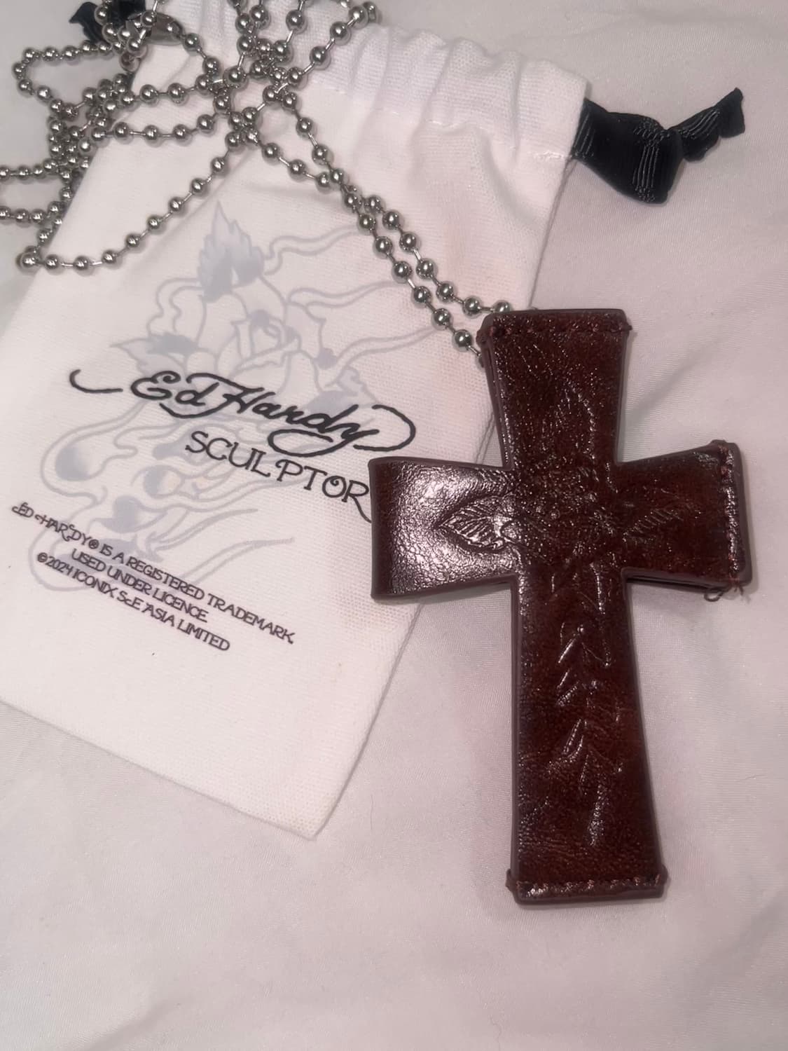 스컬프터 에드하디 크로스 레더 스트랩 월렛 브라운 상품이미지2