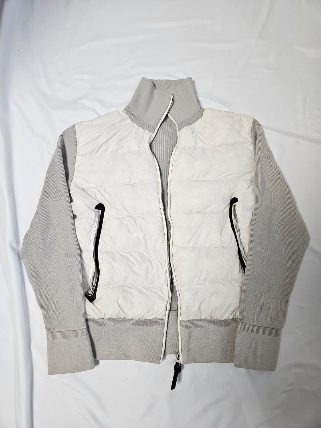 MOOD 무드 화이트 패딩 니트집업 자켓 울 덕다운 자켓 M 상품이미지1