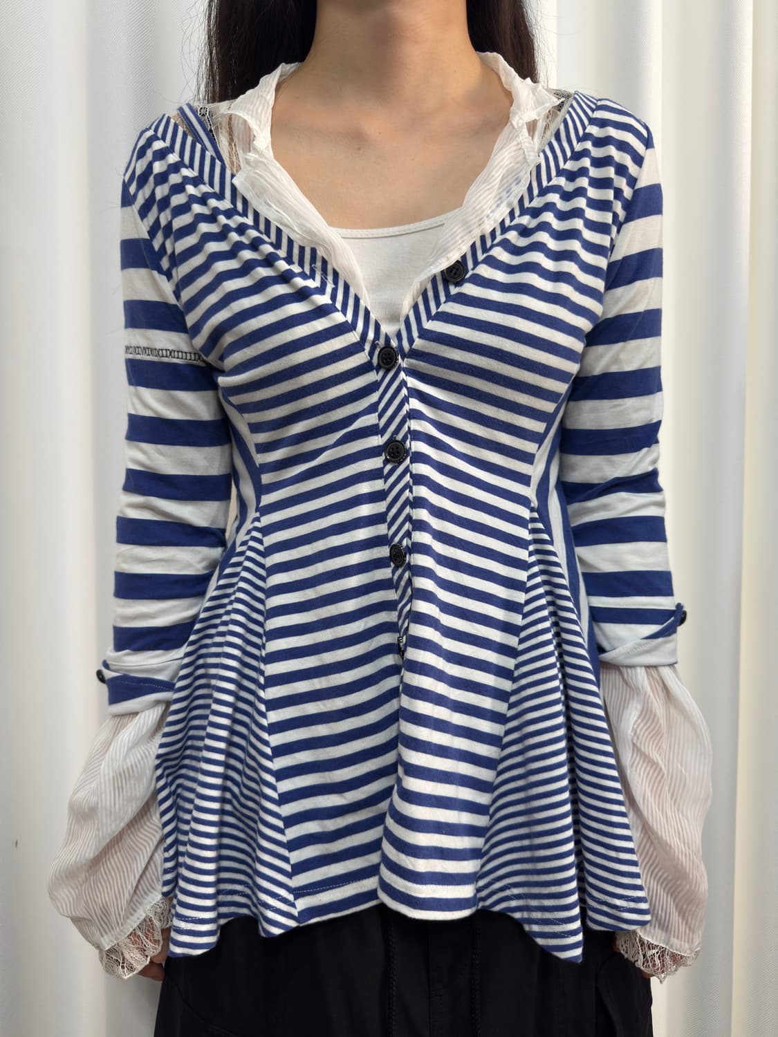 lace seethrough shirt 상품이미지6
