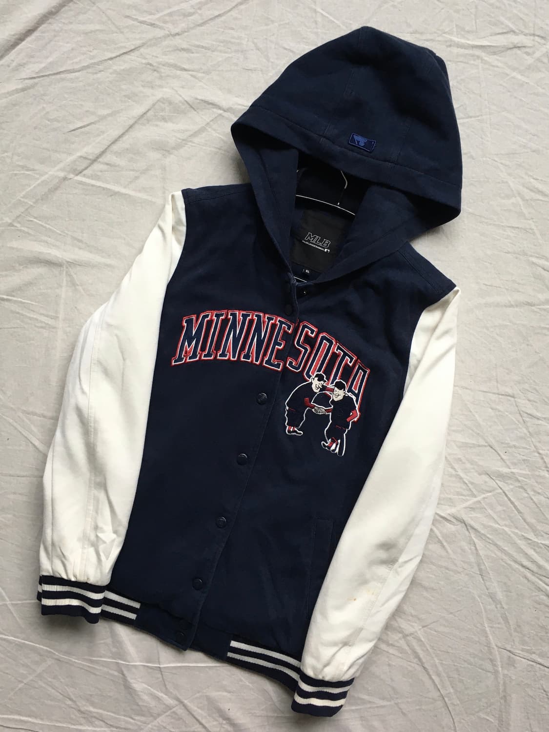 MLB 가슴로고 후드 바시티자켓 상품이미지3