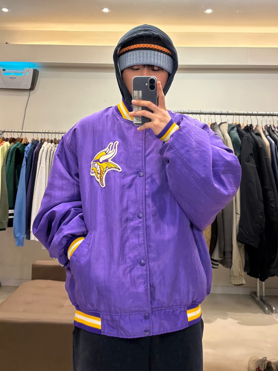 90s 미제생산 스타터 NFL 미네소타 바이킹스 사틴자켓 상품이미지7