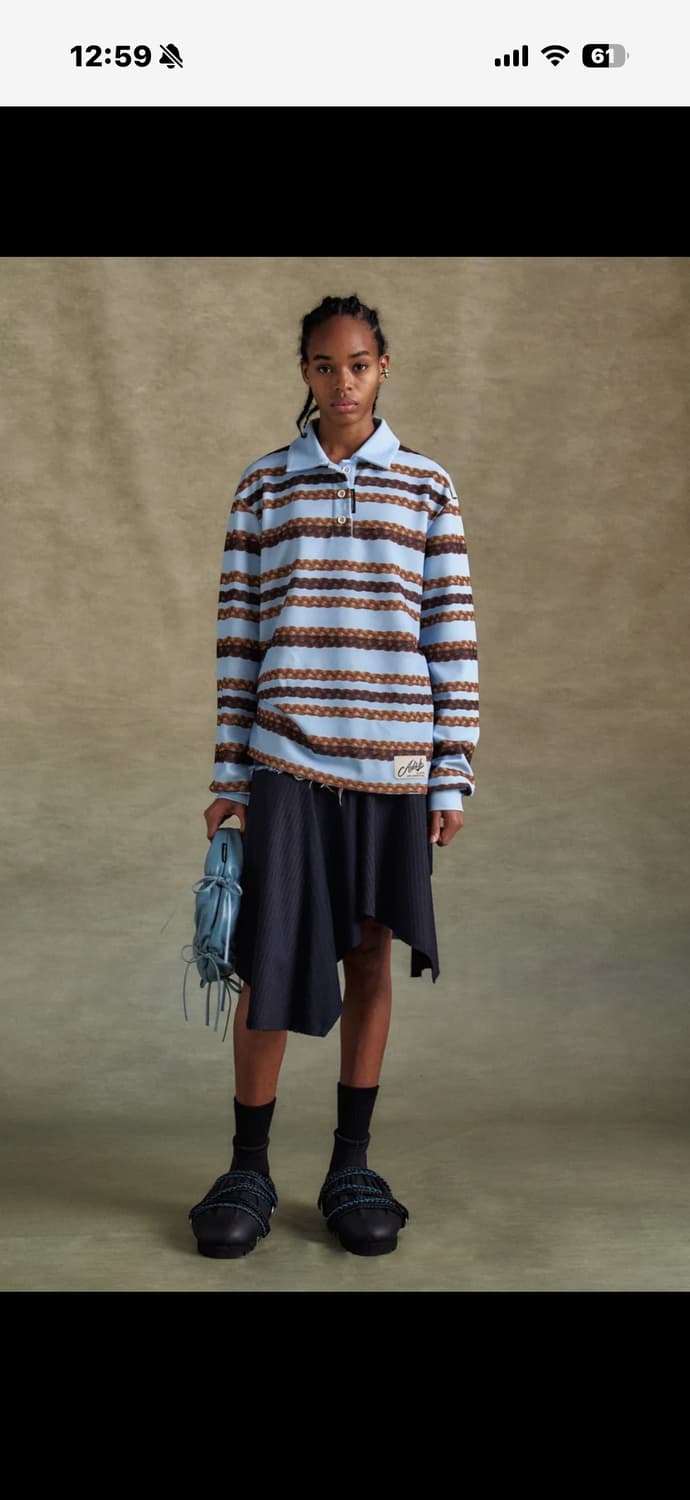 앤더슨벨 헤어 브래이드 스트라이프 카라 티셔츠 atb1264w(BLUE) 상품이미지1