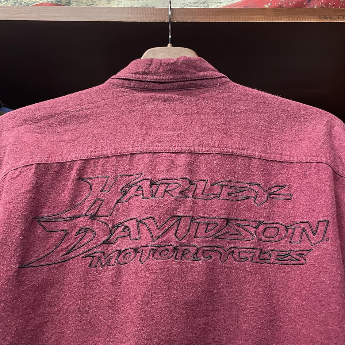 00s 할리데이비슨 모터사이클 바이커 플란넬 포켓 셔츠 N211 상품이미지4