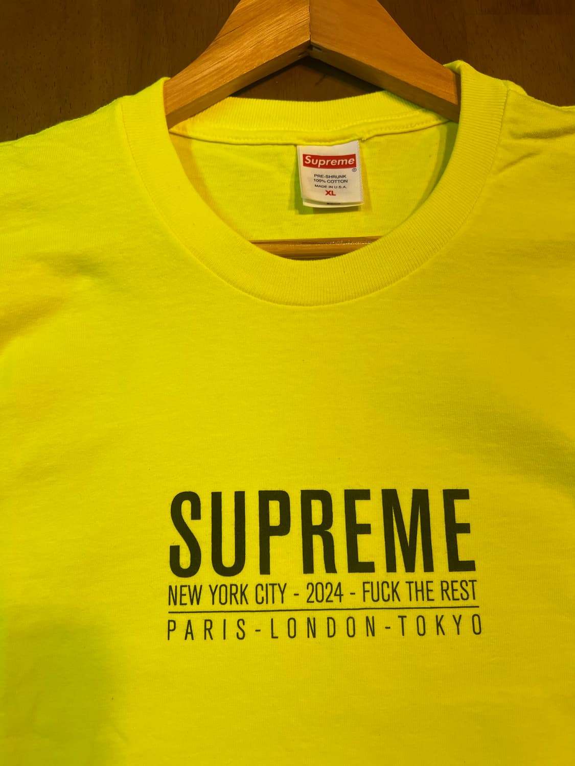 슈프림 파리 티셔츠 형광 XL 상품이미지3