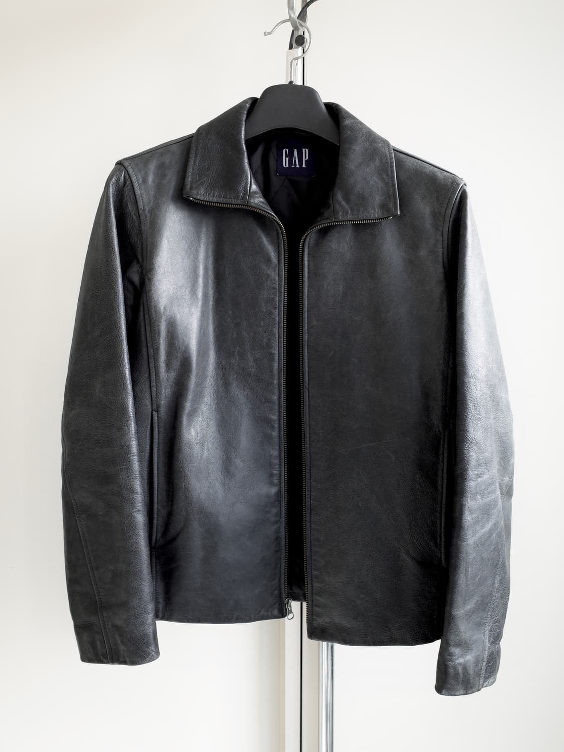 90s old gap 풀집 레더자켓 상품이미지2