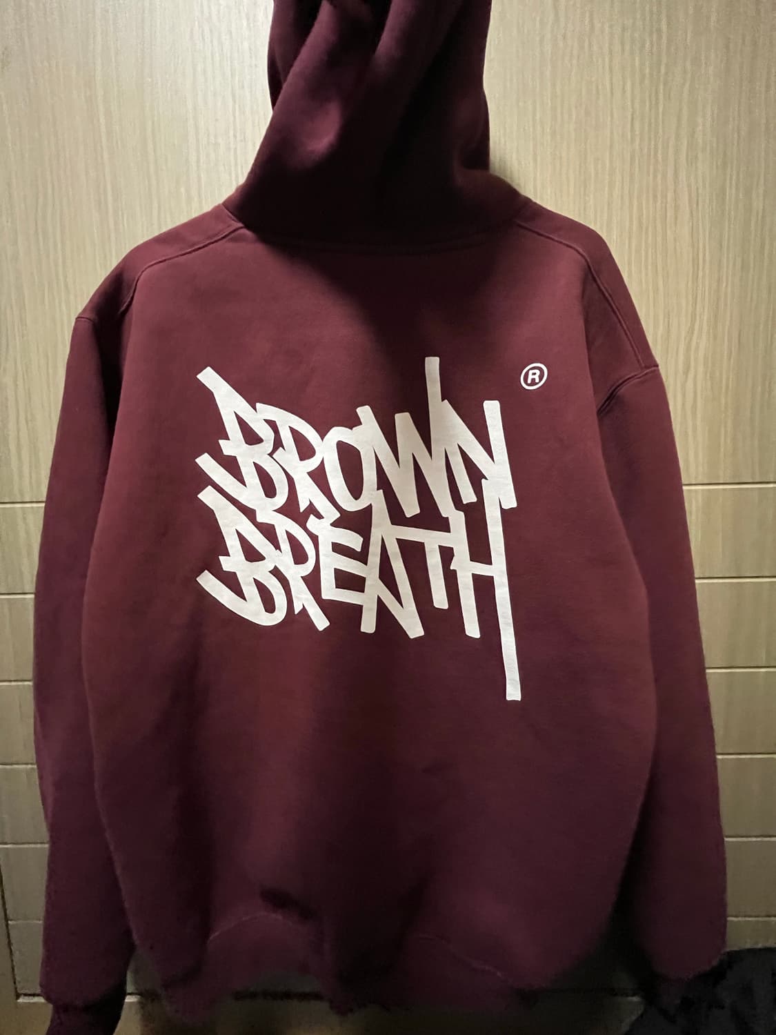 브라운브레스 버건디 후드티 S 기모 상품이미지1