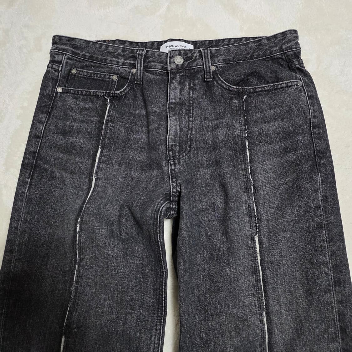 (XL)피스워커 프론트 엣지 블랙 데님 팬츠  상품이미지2