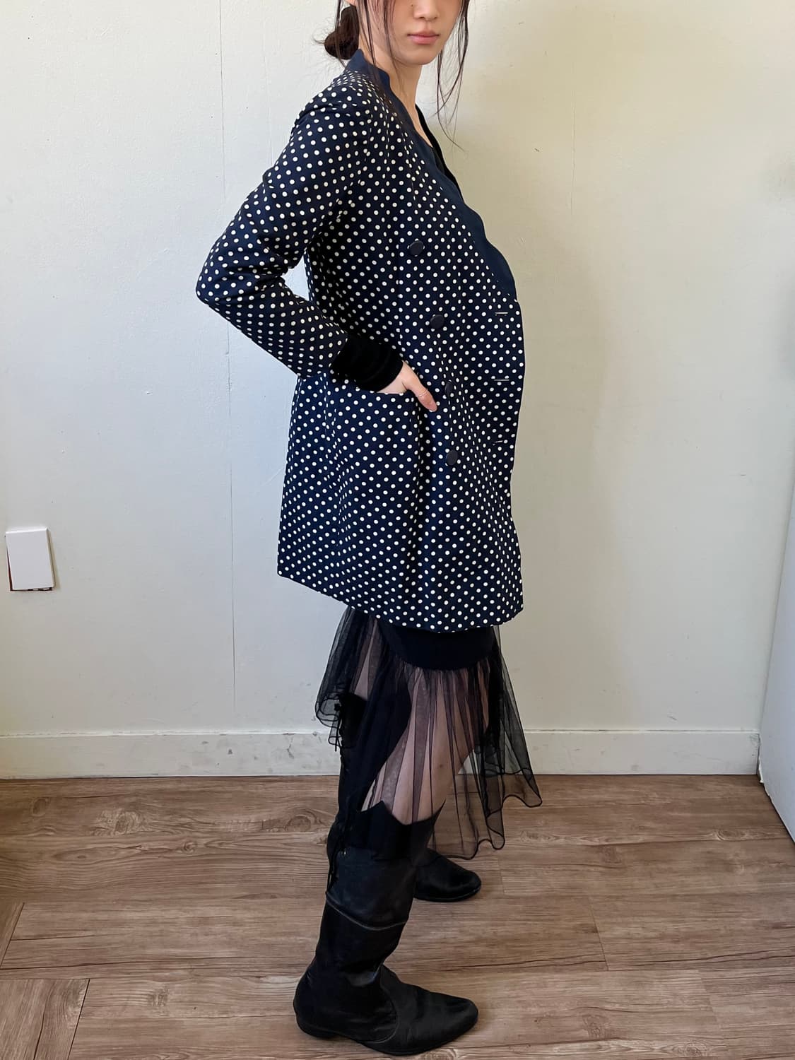 LANCETTI 도트 더블 자켓 상품이미지7