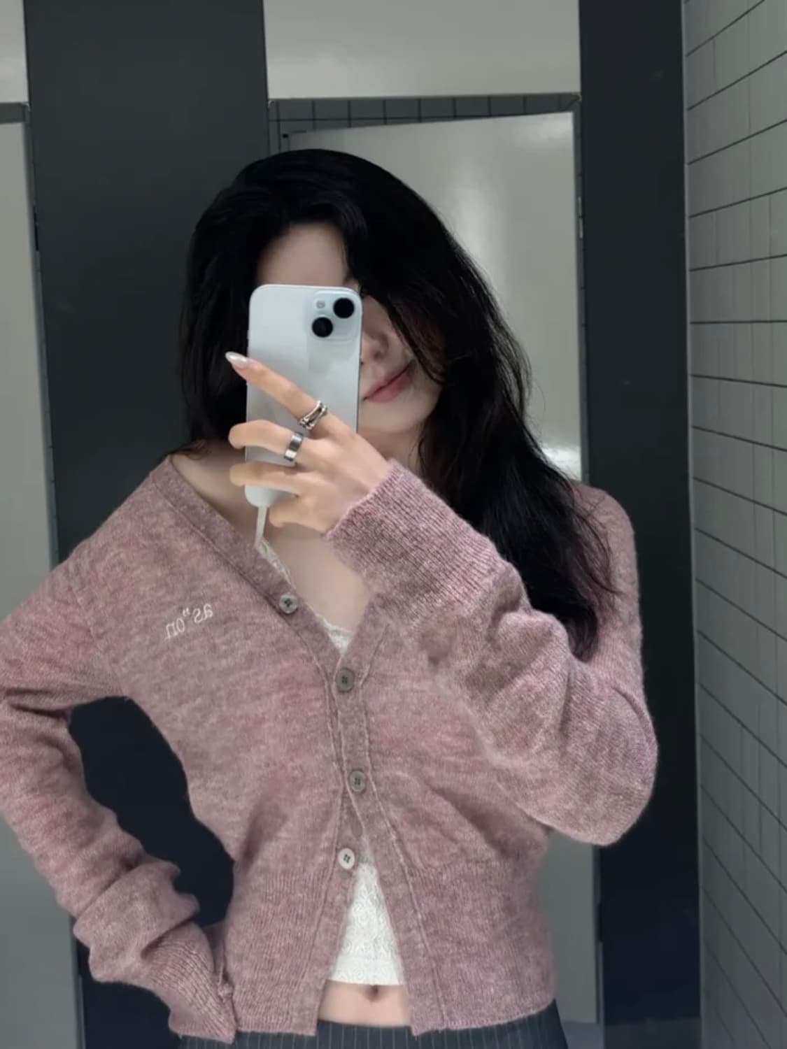 애즈온 베를린 가디건 핑크 상품이미지1