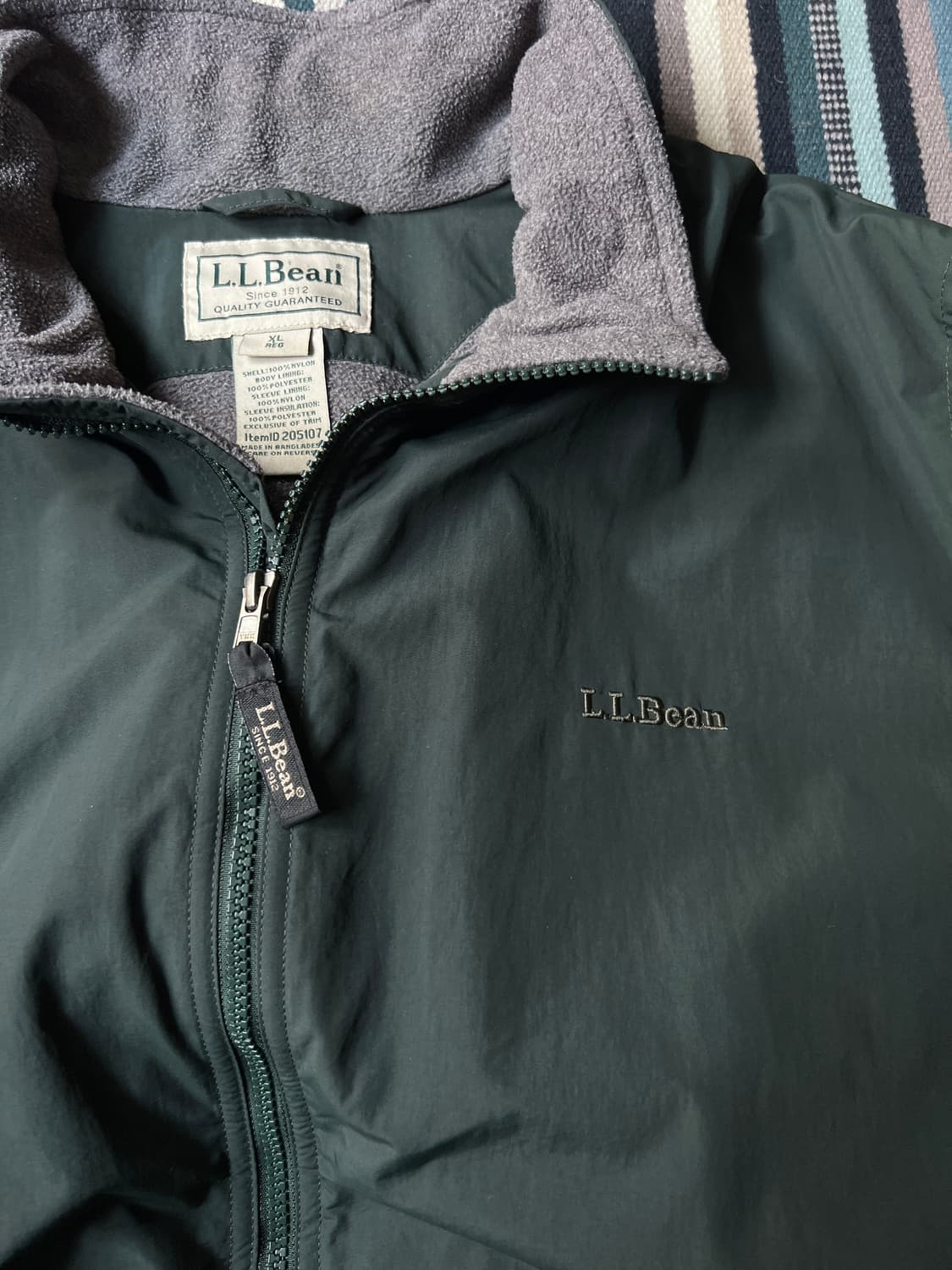 [XL]엘엘빈 USA 빈티지그린 플리스 웜업 자켓 상품이미지3