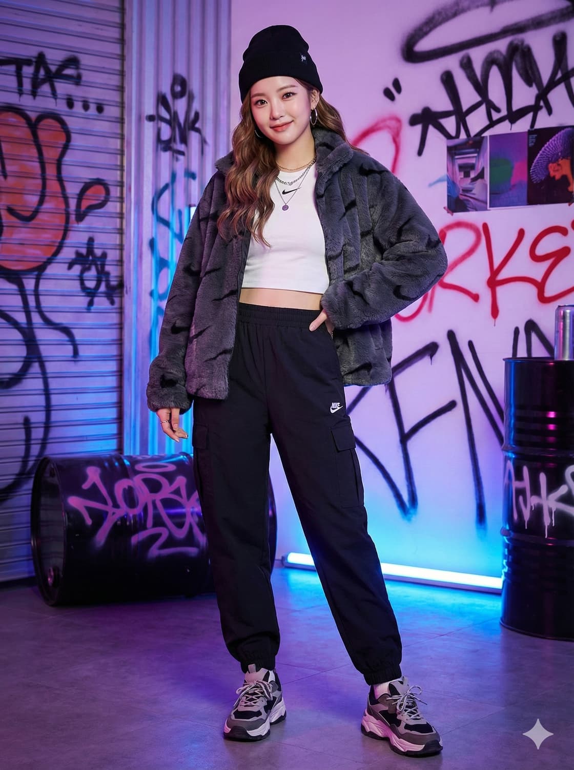 나이키 스우시 패턴 에코 퍼 자켓 상품이미지1