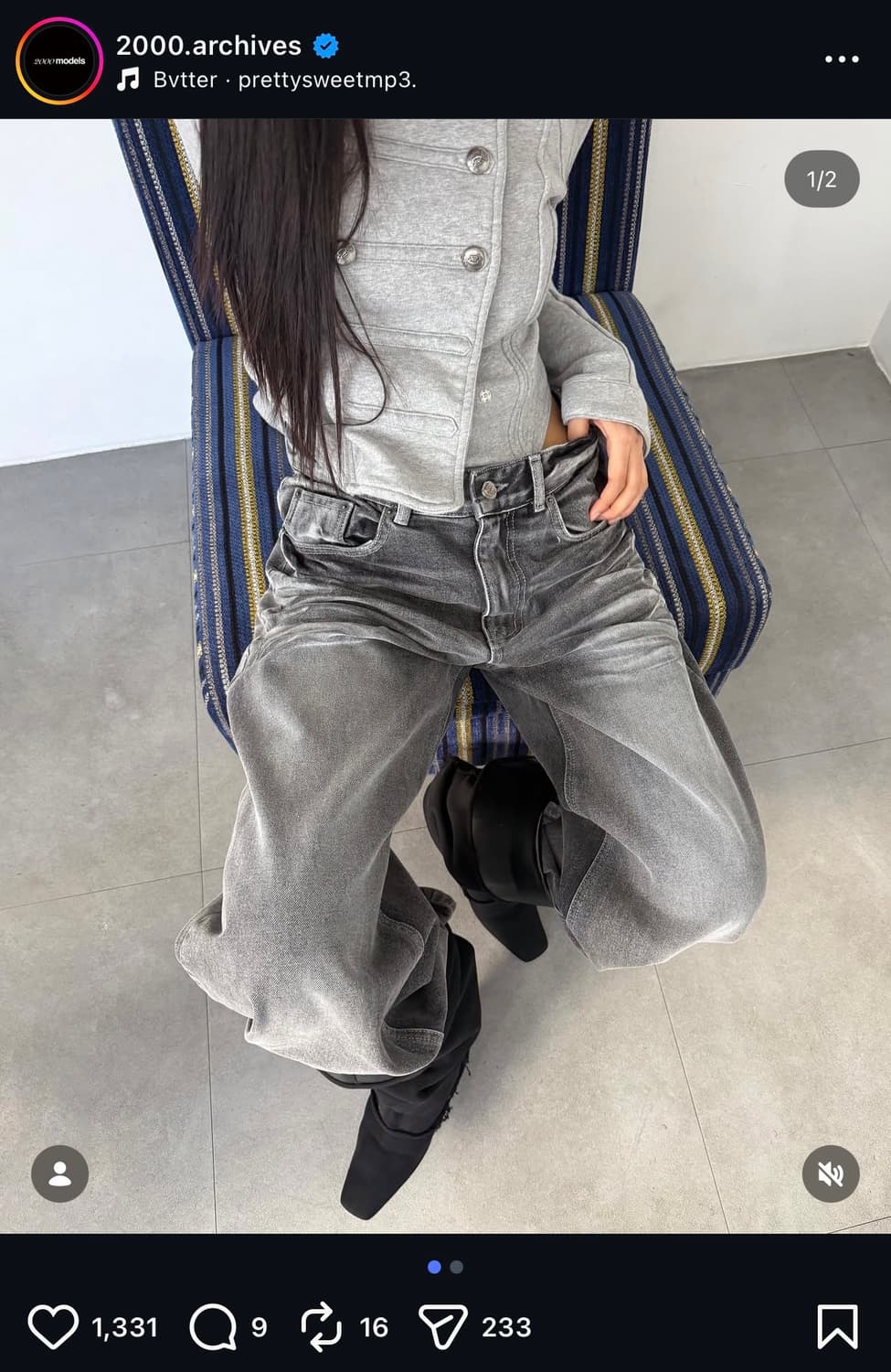 2000아카이브스 스나이더 와이드 데님 스톤그레이 상품이미지3