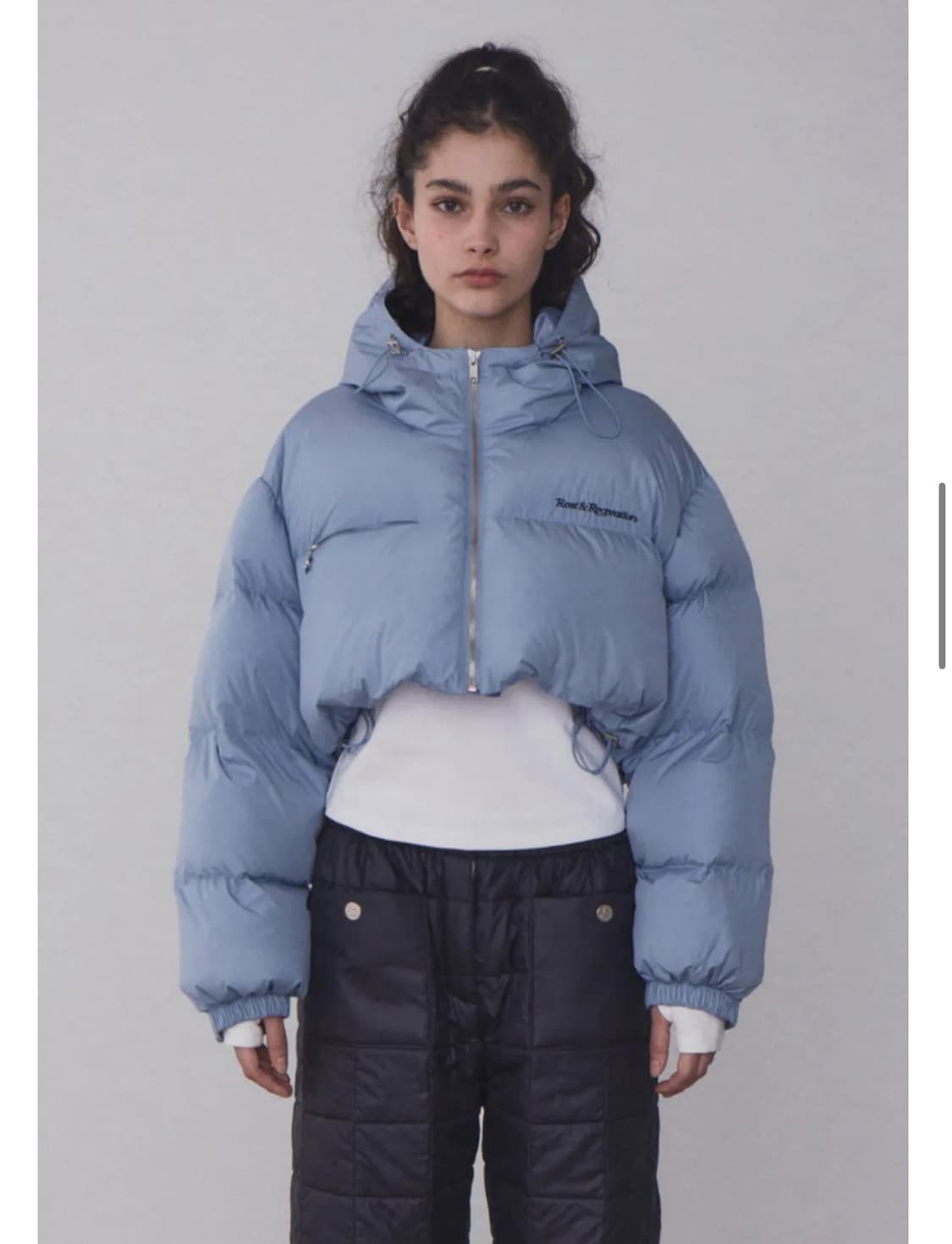 RR HOOD SHORT DOWN JACKET (BLUE) 상품이미지1