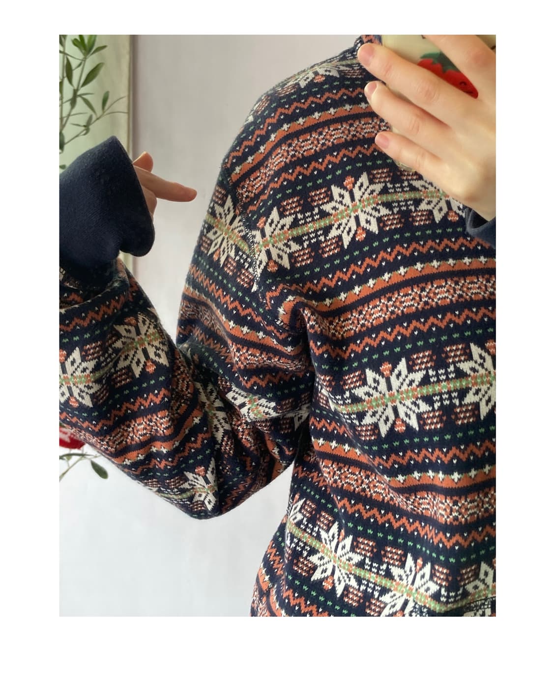 일본빈티지) 눈꽃패턴 후드집업 상품이미지10