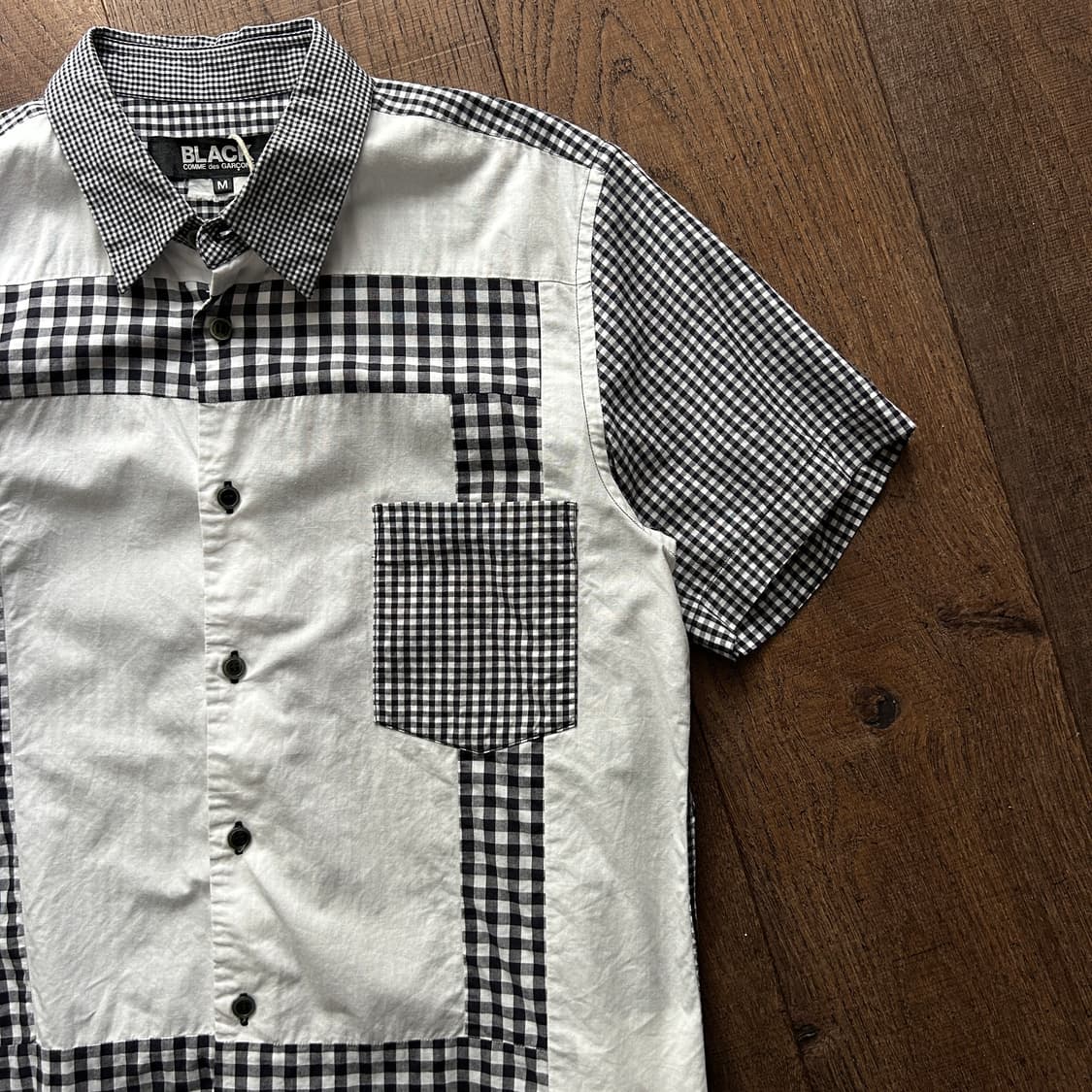 Gingham Check Patchwork Blouse 상품이미지3