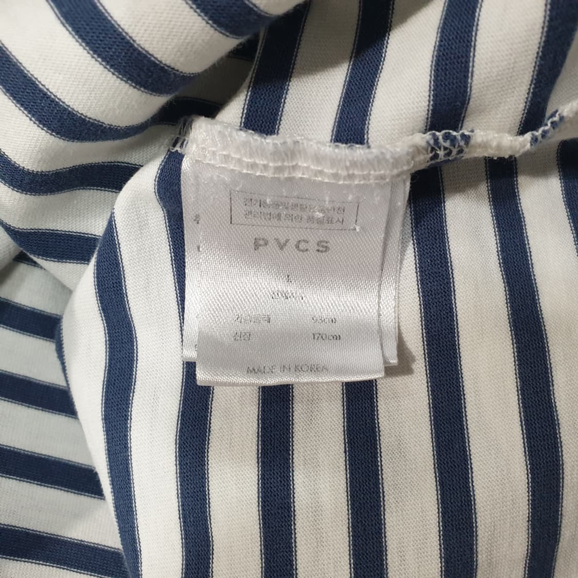 PVC S프븏스 여성 스트라이프 반팔티 L 상품이미지5