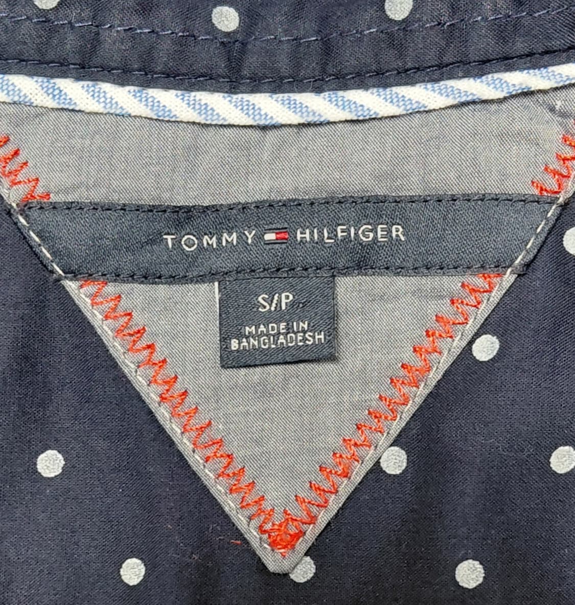 [S] 타미 힐피거 여성 도트 롤업 코튼 셔츠 (네이비) 상품이미지5