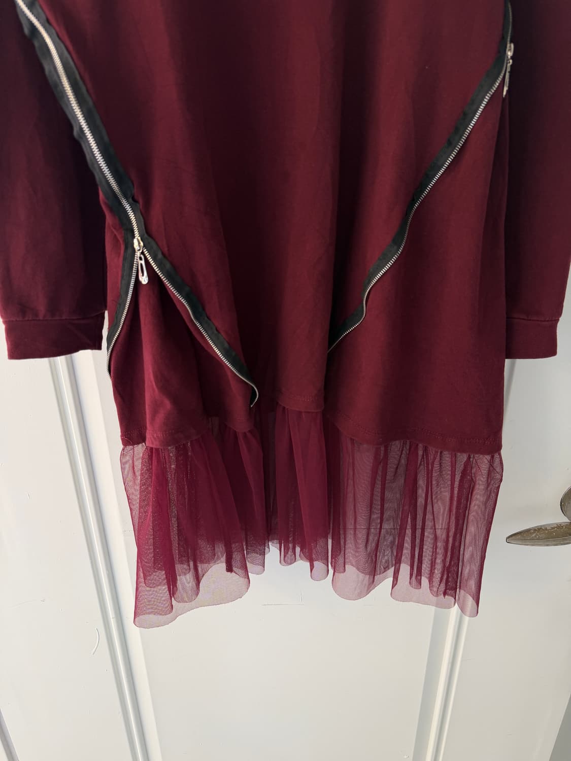 일본빈티지 언발 지퍼 튤 레이어드원피스 상품이미지8