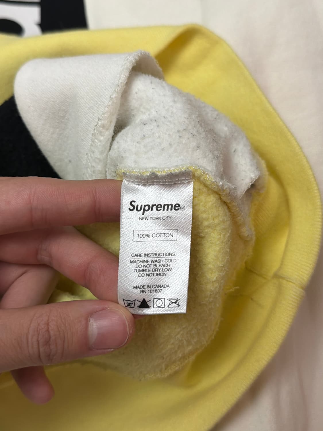 슈프림 16ss 패널 크루넥 맨투맨 옐로우 상품이미지6