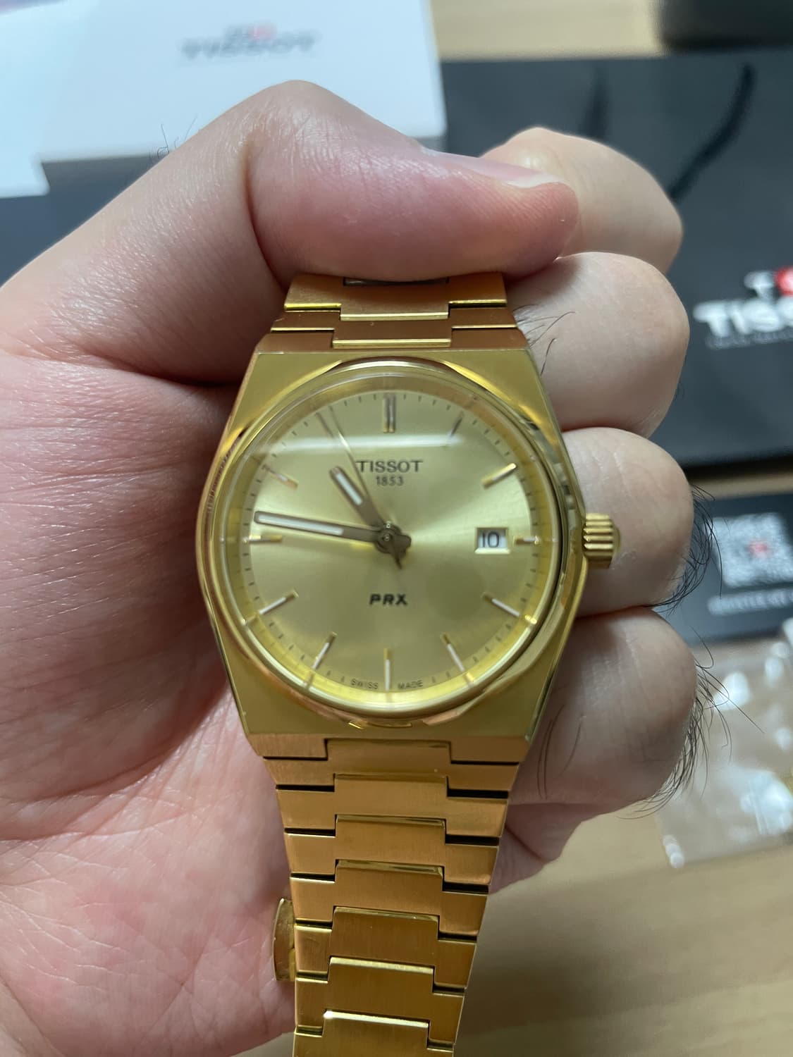 티쏘 PRX 35mm 쿼츠 골드 상품이미지2
